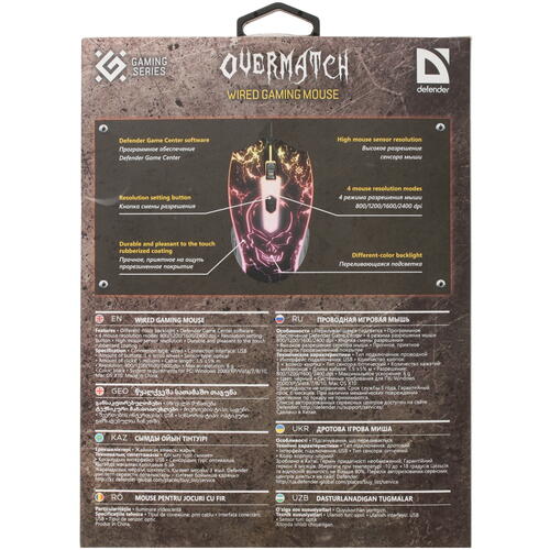 Купить Мышь проводная Defender Overmatch GM-069  4711734. Характеристики, отзывы и цены в Донецке