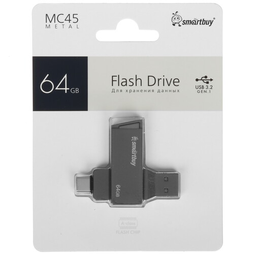Купить Память OTG USB Flash 64 ГБ Smartbuy MC45 [SB64GBMC45]  5637548. Характеристики, отзывы и цены в Донецке