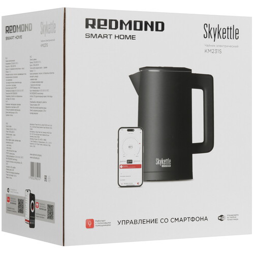Купить Электрочайник Redmond SkyKettle KM231S черный  9131479. Характеристики, отзывы и цены в Донецке