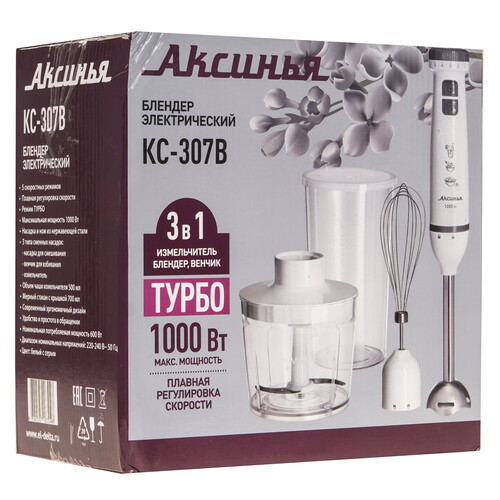 Купить Блендер погружной Аксинья КС-307В белый  8139670. Характеристики, отзывы и цены в Донецке