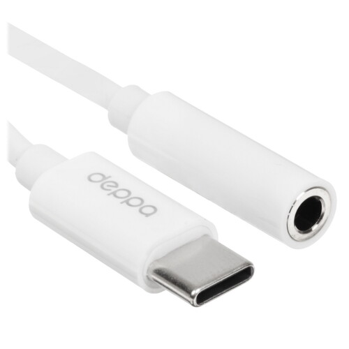 Купить Кабель   Deppa USB Type-C - jack 3.5 мм белый  5625739. Характеристики, отзывы и цены в Донецке