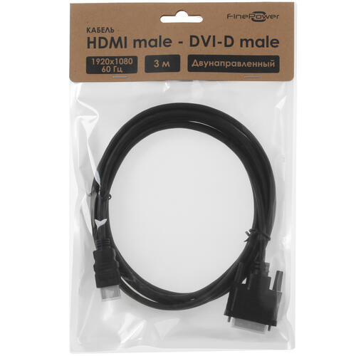 Купить Кабель  FinePower HDMI - DVI-D, 3 м  4812124. Характеристики, отзывы и цены в Донецке