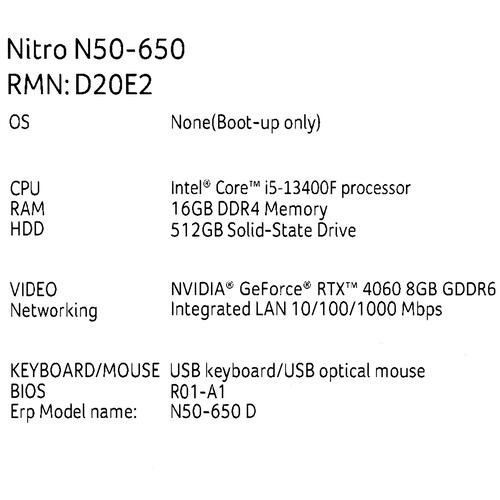 Купить ПК Acer Nitro N50-650  5427988. Характеристики, отзывы и цены в Донецке