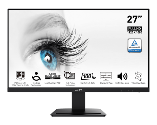 Купить 27" Монитор MSI PRO MP273A черный  5099137. Характеристики, отзывы и цены в Донецке