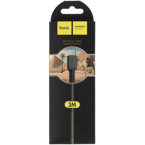 Купить Кабель круглый Hoco micro USB - USB 2.0 Type-A черный 3 м  5470816. Характеристики, отзывы и цены в Донецке