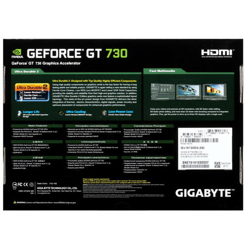 Купить Видеокарта GIGABYTE GeForce GT 730  5445793. Характеристики, отзывы и цены в Донецке
