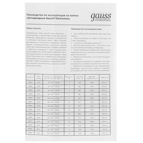 Купить Лампа светодиодная Gauss 83811  9109809. Характеристики, отзывы и цены в Донецке