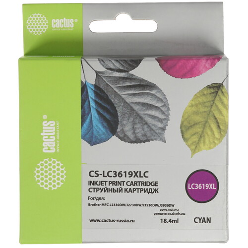 Купить Картридж Cactus CS-LC3619XLC голубой  4742551. Характеристики, отзывы и цены в Донецке