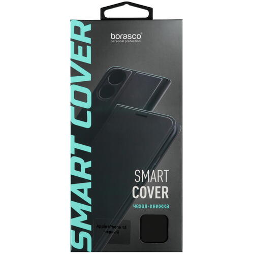 Купить Чехол-книжка  BoraSCO Smart Cover для Apple iPhone 15 черный  5459771. Характеристики, отзывы и цены в Донецке