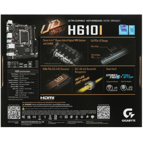 Купить Материнская плата GIGABYTE H610I  5462264. Характеристики, отзывы и цены в Донецке