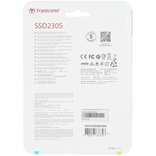 Купить 512 ГБ 2.5" SATA накопитель Transcend 230S [TS512GSSD230S]  1088585. Характеристики, отзывы и цены в Донецке