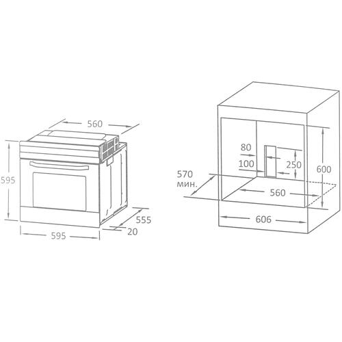 Купить Электрический духовой шкаф DEXP 1M70GNS серебристый  5050041. Характеристики, отзывы и цены в Донецке