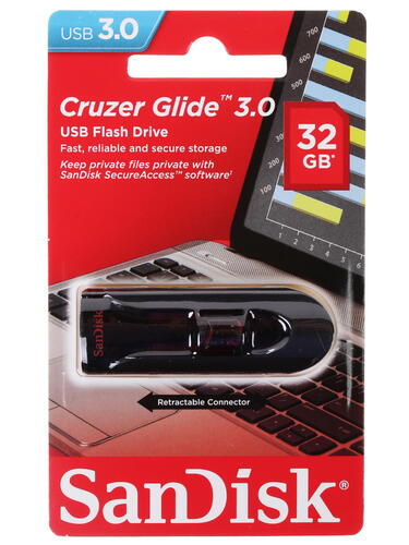 Купить Память USB Flash 32 ГБ SanDisk Cruzer Glide [SDCZ600-032G-G35]  1030120. Характеристики, отзывы и цены в Донецке