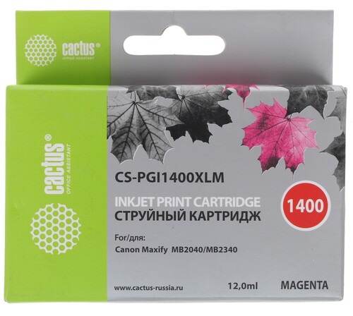Купить Картридж Cactus CS-PGI1400XLM пурпурный  7963788. Характеристики, отзывы и цены в Донецке