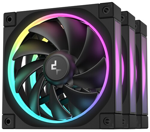 Купить Комплект вентиляторов DEEPCOOL FL12 [R-FL12-BKAPN3-G] черный  5606073. Характеристики, отзывы и цены в Донецке