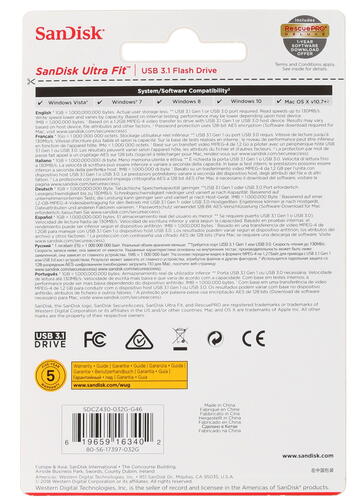 Купить Память USB Flash 32 ГБ SanDisk Ultra Fit [SDCZ430-032G-G46]  1236134. Характеристики, отзывы и цены в Донецке