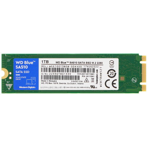 Купить 1000 ГБ M.2 SATA накопитель WD Blue SA510 [WDS100T3B0B]  5097482. Характеристики, отзывы и цены в Донецке