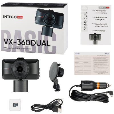 Купить Видеорегистратор Intego Basic VX-360DUAL + салонная камера  9290755. Характеристики, отзывы и цены в Донецке