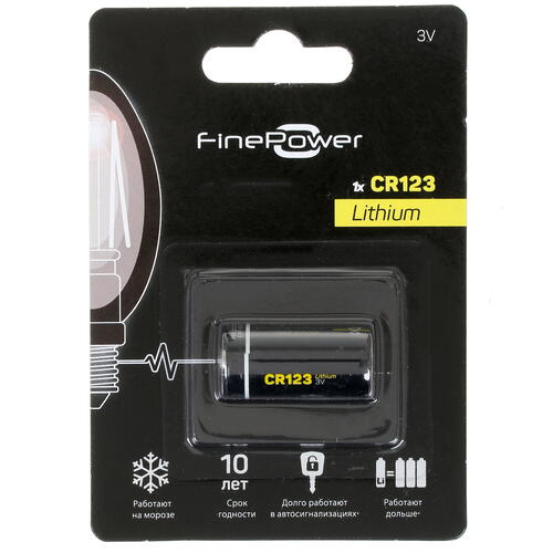 Купить Батарейка FinePower CR123 / CR123 (CR123A/DL123A/R123)  1351755. Характеристики, отзывы и цены в Донецке