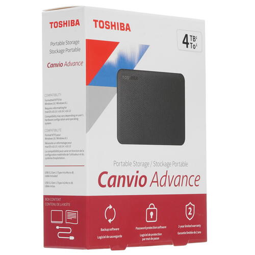 Купить 4 ТБ Внешний HDD Toshiba Canvio Advance  4714459. Характеристики, отзывы и цены в Донецке
