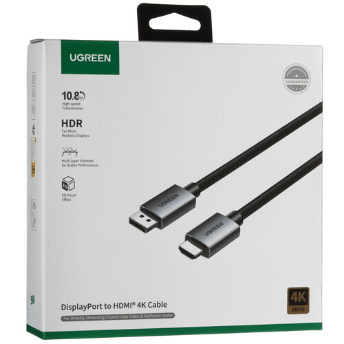 Купить Кабель однонаправленный Ugreen DisplayPort - HDMI, 5 м  9212991. Характеристики, отзывы и цены в Донецке