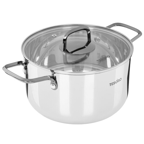 Купить Кастрюля Tesoro Asti КС643 4.3 л 22 см серебристый  9165237. Характеристики, отзывы и цены в Донецке