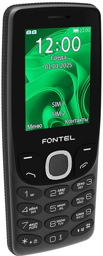 Купить Сотовый телефон Fontel FP250 черный/зеленый  5649265. Характеристики, отзывы и цены в Донецке