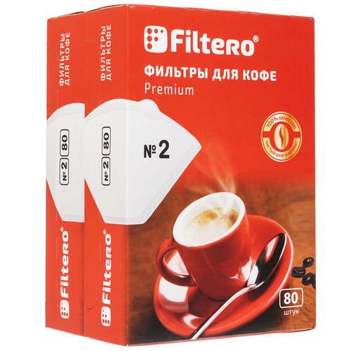Купить Одноразовые фильтры Filtero №2/160 Premium №2 белый  9235049. Характеристики, отзывы и цены в Донецке