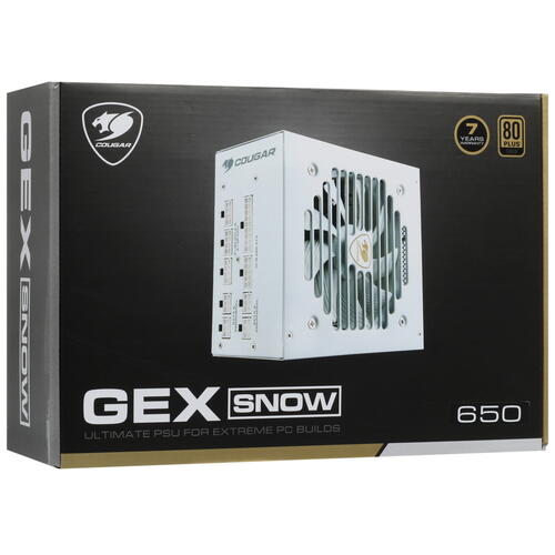 Купить Блок питания Cougar GEX 650 SNOW  5088460. Характеристики, отзывы и цены в Донецке