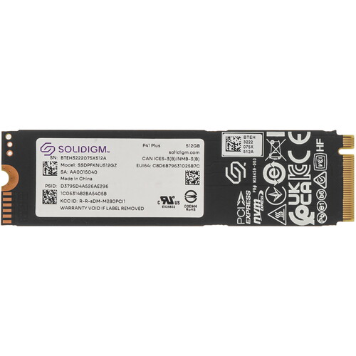 Купить 512 ГБ M.2 NVMe накопитель Solidigm P41 Plus Series  5435708. Характеристики, отзывы и цены в Донецке