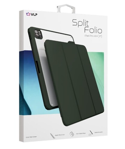 Купить Чехол-книжка VLP Split Folio для Apple iPad Pro 11" (M4) зеленый  5487158. Характеристики, отзывы и цены в Донецке