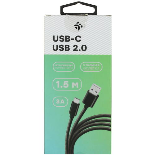 Купить Кабель круглый DEXP USB Type-C - USB 2.0 Type-A черный 1.5 м  4834200. Характеристики, отзывы и цены в Донецке