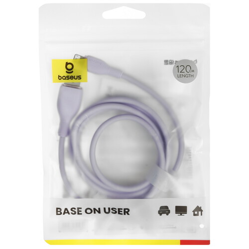 Купить Кабель круглый Baseus Lightning 8-pin - USB 2.0 Type-A фиолетовый 1.2 м  9260744. Характеристики, отзывы и цены в Донецке