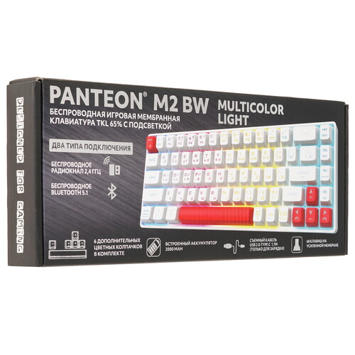 Купить Клавиатура  беспроводная Panteon M2 BW  5603545. Характеристики, отзывы и цены в Донецке