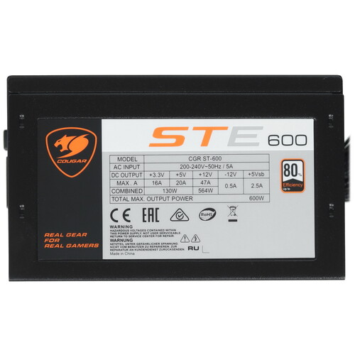 Купить Блок питания Cougar STE 600W V2 [CGR ST-600] черный  5455163. Характеристики, отзывы и цены в Донецке