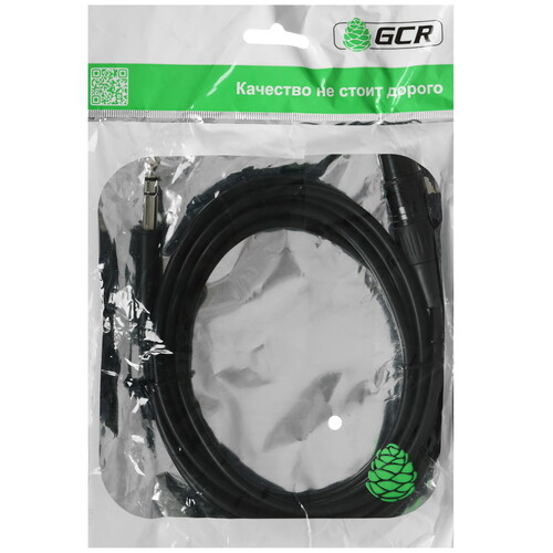 Купить Кабель   GCR XLR - jack 6.3 мм черный  9290083. Характеристики, отзывы и цены в Донецке