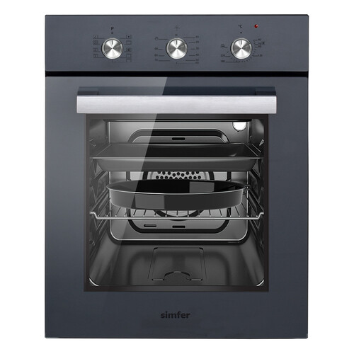 Купить Электрический духовой шкаф Simfer B4EG19070 серый  9145485. Характеристики, отзывы и цены в Донецке
