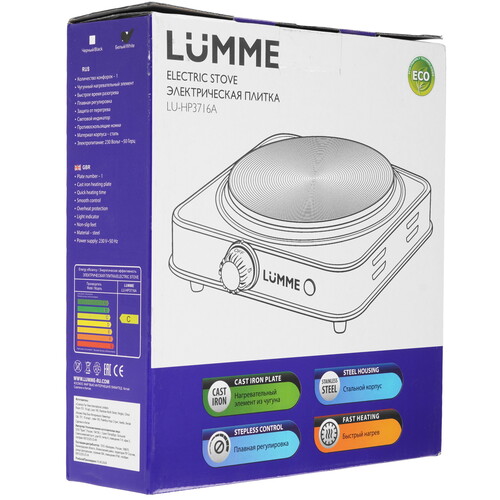Купить Плита компактная электрическая LUMME LU-HP3716A белый  9177361. Характеристики, отзывы и цены в Донецке