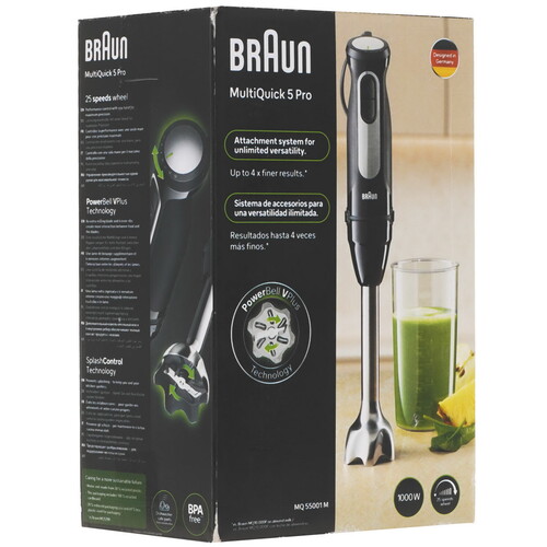 Купить Блендер погружной BRAUN MQ55001MBK черный  5485252. Характеристики, отзывы и цены в Донецке