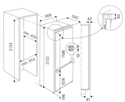 Купить Встраиваемый холодильник Kuppersbusch FKGFX 9800.0i  9255899. Характеристики, отзывы и цены в Донецке