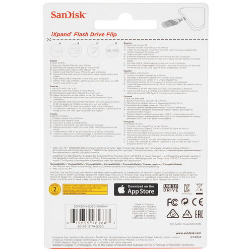 Купить Память OTG USB Flash 32 ГБ SanDisk iXpand Flash Drive Flip [[SDIX90N-032G-GN6NN]  5452607. Характеристики, отзывы и цены в Донецке