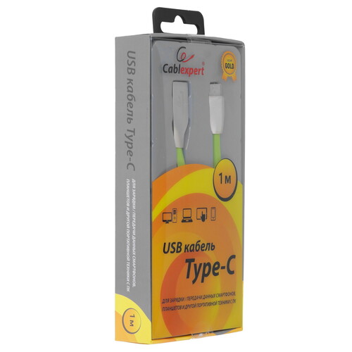 Купить Кабель плоский Cablexpert USB Type-C - USB 2.0 Type-A зеленый 1 м  5485406. Характеристики, отзывы и цены в Донецке