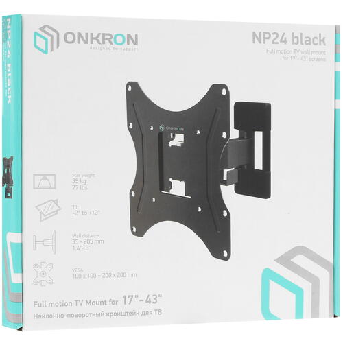 Купить Кронштейн для ТВ ONKRON NP24 черный  4830292. Характеристики, отзывы и цены в Донецке