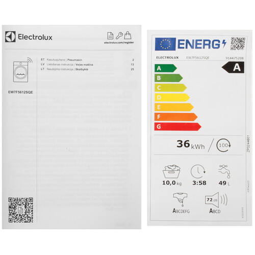Купить Стиральная машина Electrolux EW7F5612SQE белый  9297895. Характеристики, отзывы и цены в Донецке