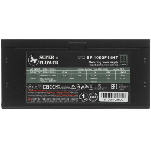Купить Блок питания Super Flower Leadex Titanium 1000W [SF-1000F14HT] черный  1396246. Характеристики, отзывы и цены в Донецке