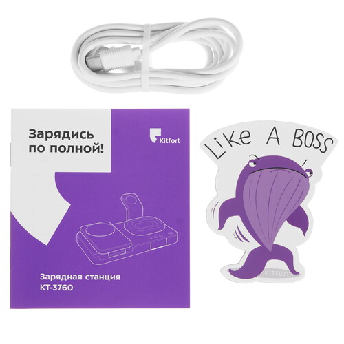 Купить Беспроводное зарядное устройство Kitfort КТ-3760 белый  9283655. Характеристики, отзывы и цены в Донецке