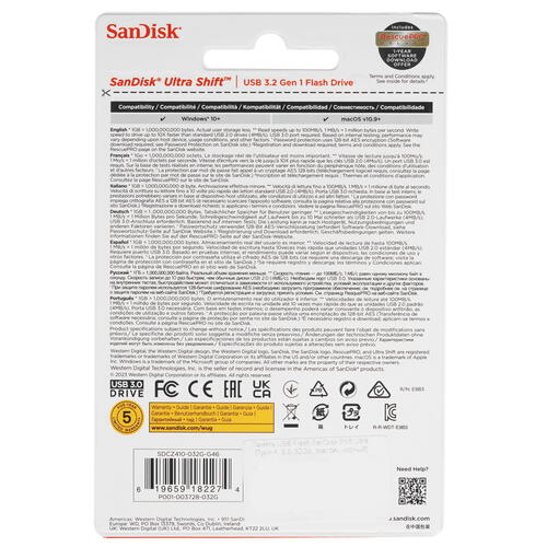 Купить Память USB Flash 32 ГБ SanDisk Ultra Shift [SDCZ410-032G-G46]  5452604. Характеристики, отзывы и цены в Донецке