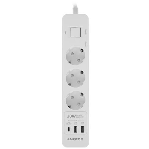 Купить Сетевой фильтр Harper UCH-430 белый  5362776. Характеристики, отзывы и цены в Донецке