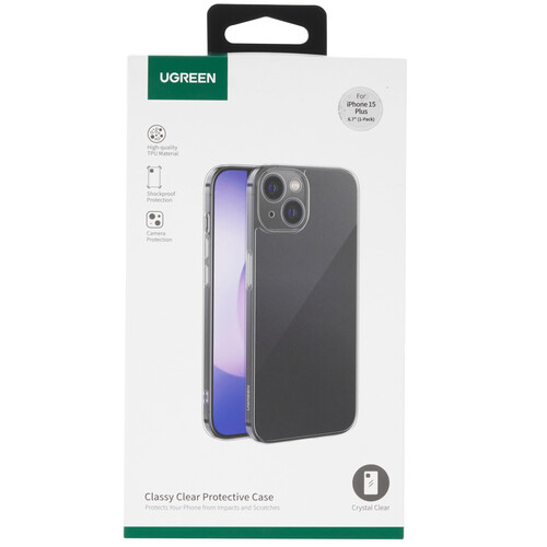 Купить Накладка  Ugreen LP730 для Apple iPhone 15 Plus прозрачный  9155113. Характеристики, отзывы и цены в Донецке