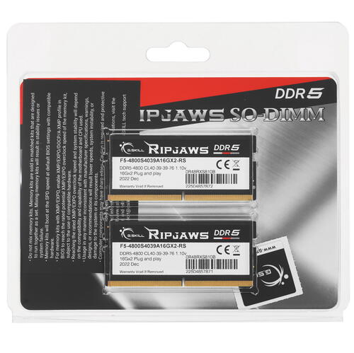 Купить Оперативная память SODIMM G.Skill Ripjaws [F5-4800S4039A16GX2-RS] 32 ГБ  5087413. Характеристики, отзывы и цены в Донецке
